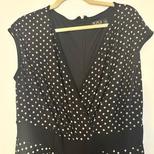 IGIGI Black & White Polka Dot Empire Waist Dress | Size 14/16 | EUC